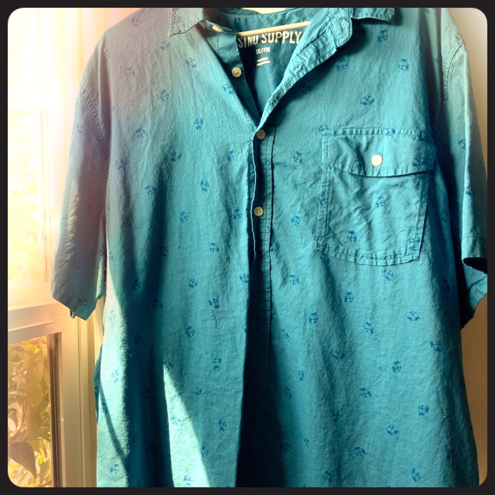 Blue button up